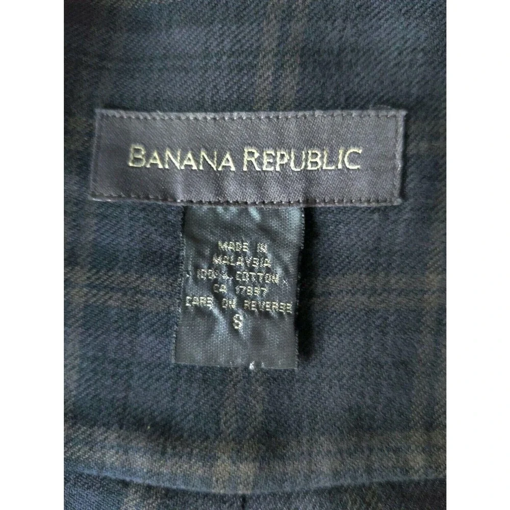 Banana‎ Republic Mens Plaid Button Front Shirt Long Sleeve Cotton Blend Size S